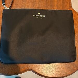 Kate Spade   Wristlet  tablet pouch Nylon  black  make up/ Cosmetic bag 
NWOT